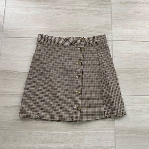 H&M Plaid Button Up Skirt